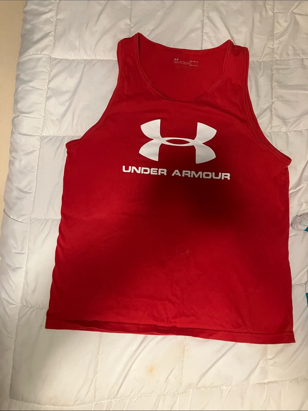 Under Armour Red Tank with White Logo